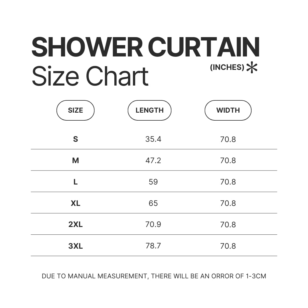 Shower Curtain Size Chart - Cookie Run Kingdom Store