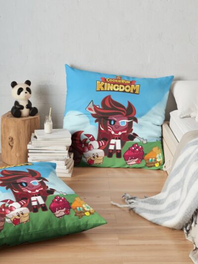 Cookie Run Kingdom Red Velvet With Powers Throw Pillow Official Cookie Run Kingdom Merch