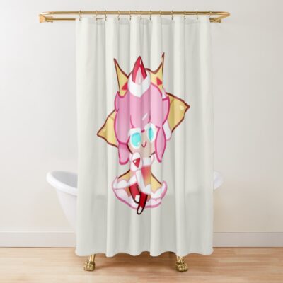 Strawberry Crepe Cookie! Cookie Run Kingdom Shower Curtain Official Cookie Run Kingdom Merch