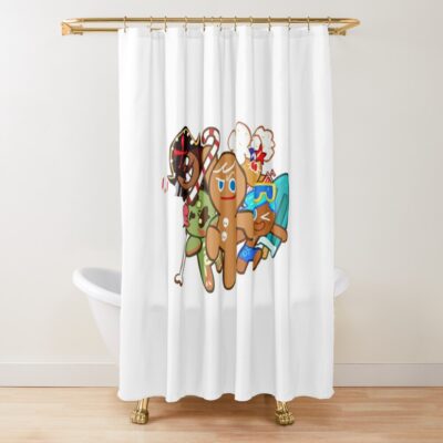 Cute Cookie Run Kingdom Characters Shower Curtain Official Cookie Run Kingdom Merch