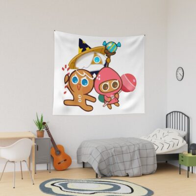 Gingerbrave And Strawberry Cookie Cookie Run Kingdom Tapestry Official Cookie Run Kingdom Merch